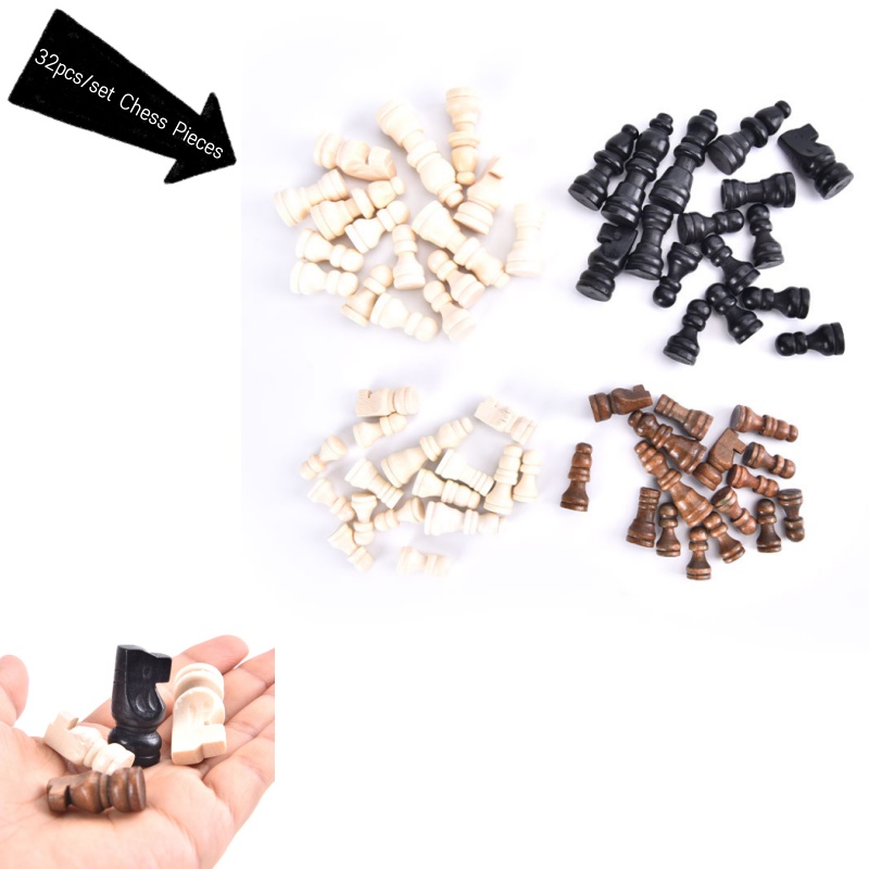 Board Game Queen - 32pcs Wooden Chess Pieces Complete Chessmen