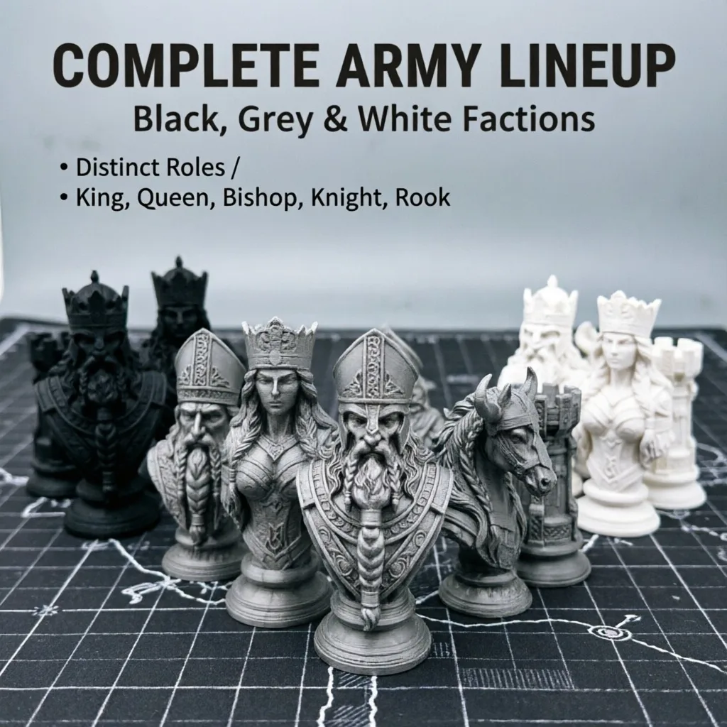 Board Game Queen - 10cm 3D Printed Chess Pieces, Nordic