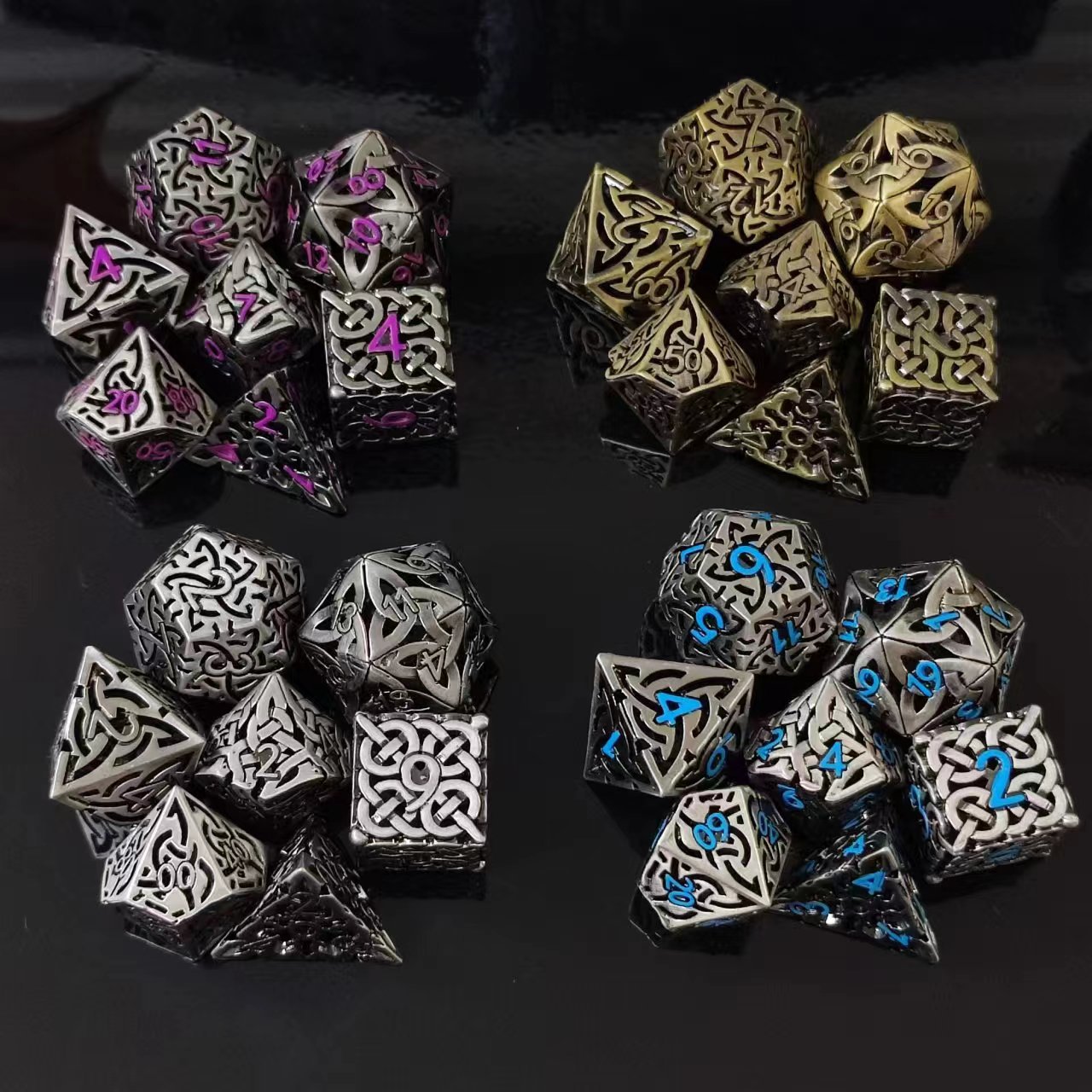 7 Pcs Cosplay D4-D20 DND Brass - Board Game Rpg 评论和价格