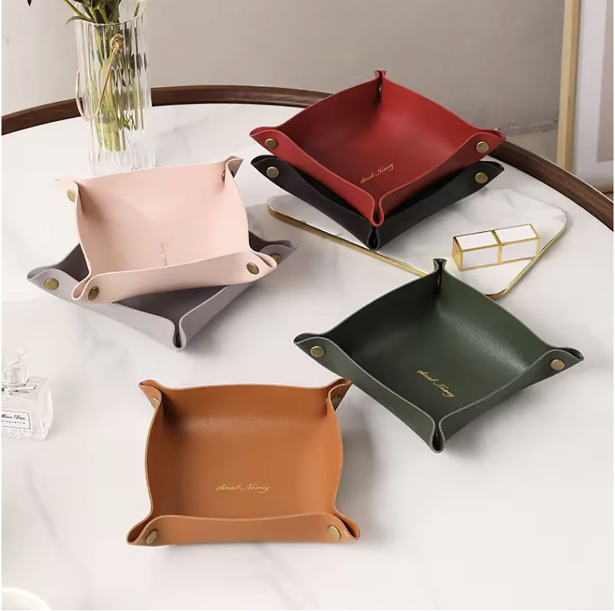 Nordic Style Leather Storage T - Token Tray Organizer 评论和价格