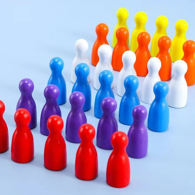 100 Pcs Colorful Wooden Chess  - Board Game Loop 评论和价格