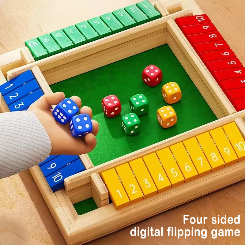 Box Game Wooden Dice Four-Side - Board Game Flip 7 评论和价格