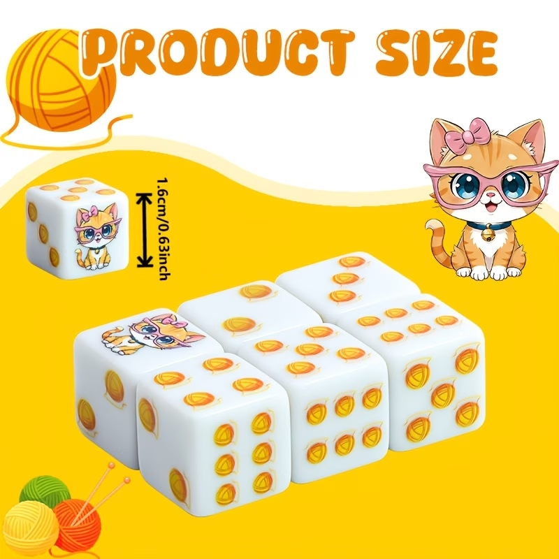 6Pcs Cat Paw Print Polyhedral  - Board Game Rpg 评论和价格