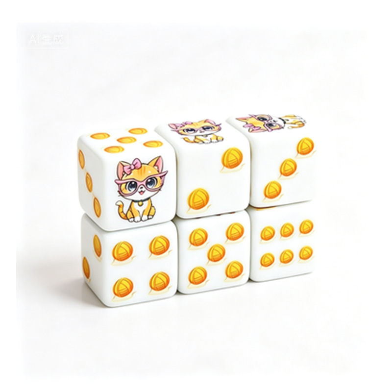 6Pcs Cat Paw Print Polyhedral  - Board Game Rpg 评论和价格