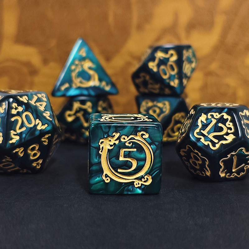 7Pcs Set DND Dice Dragon Patte - Board Game Rpg 评论和价格