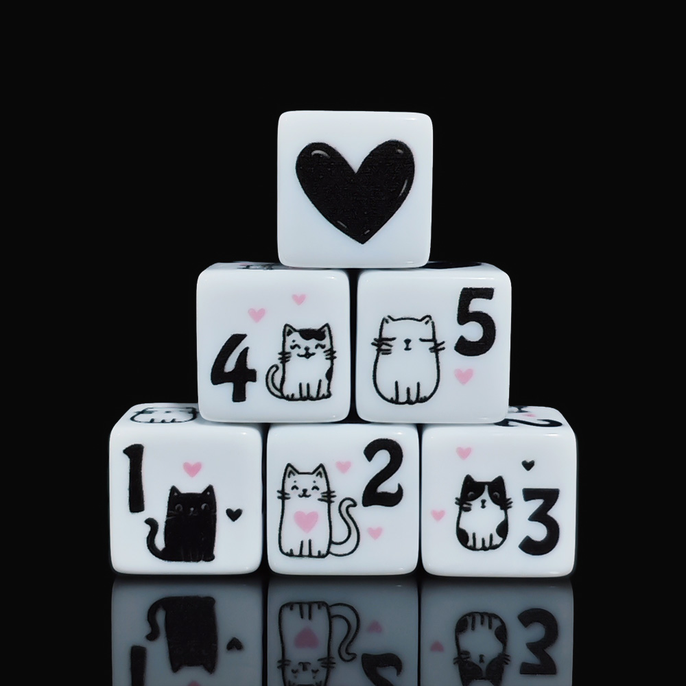 12Pcs/Set 16mm Cute Cat Dice,  - Board Game Rpg 评论和价格