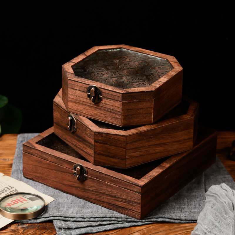 Wooden Storage Box, Embossed G - Token Tray Organizer 评论和价格