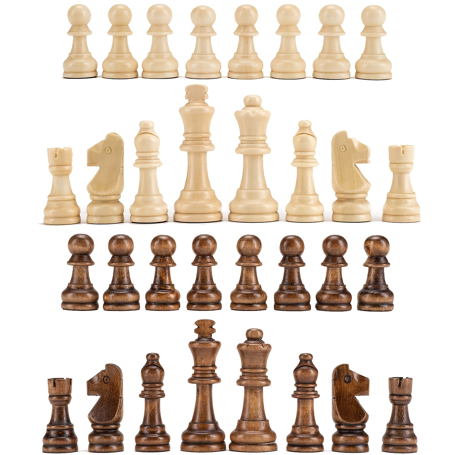 32 Pieses Wooden Chess Standar - Board Game Queen 评论和价格