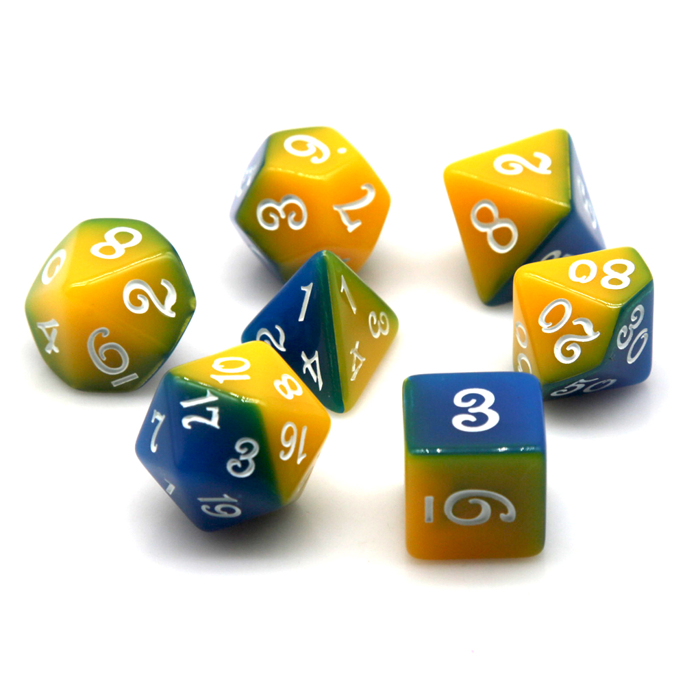 Blue & Yellow Dual Color Polyh - Board Game Rpg 评论和价格
