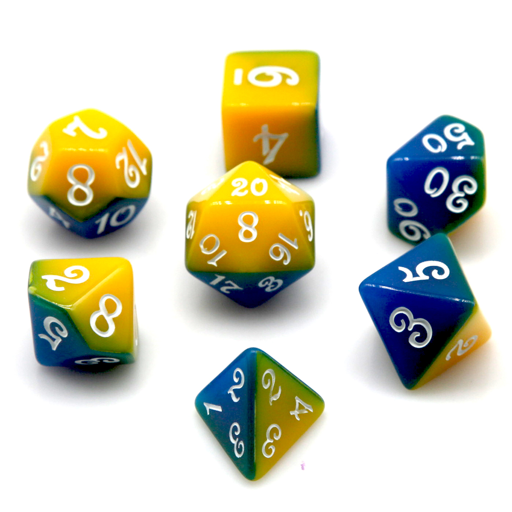 Blue & Yellow Dual Color Polyh - Board Game Rpg 评论和价格