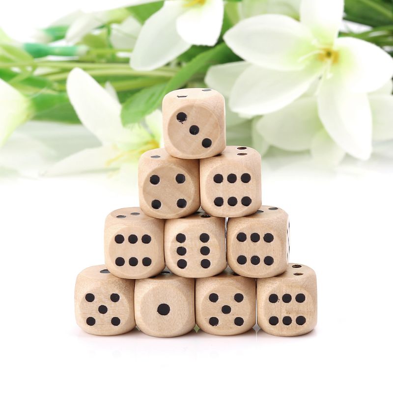 10Pcs Wooden 6 Sided D6 Faces  - Board Game Loop 评论和价格