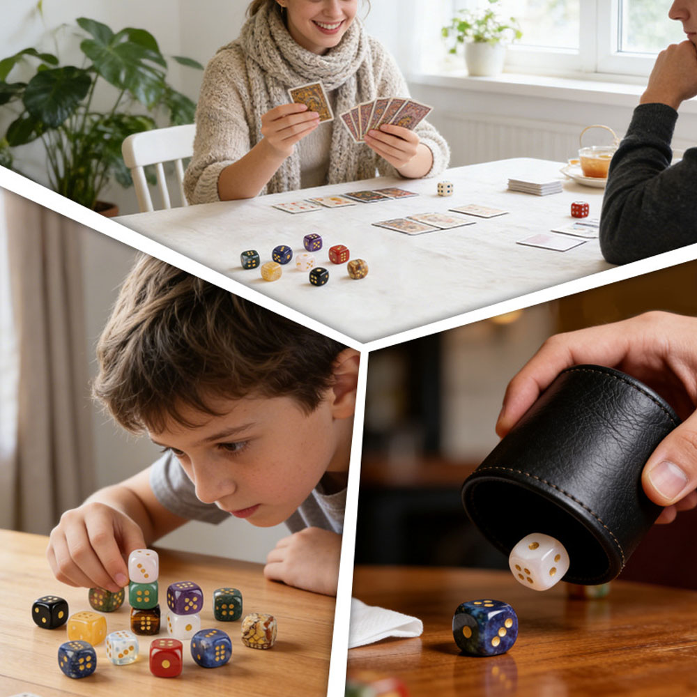 1pc Natural Stone Crystal Dice - Board Game Loop 评论和价格